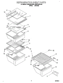 03 - Refrigerator Shelf parts for Roper Refrigerator RS25AWXDN00 from AppliancePartsPros.com