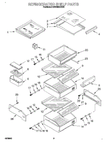 07 - Refrigerator Shelf parts for Kitchenaid Refrigerator KSSS42QDX00 from AppliancePartsPros.com