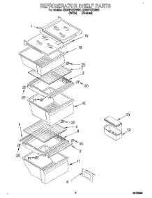 03 - Refrigerator Shelf parts for Whirlpool Refrigerator ED25PQXDN00 from AppliancePartsPros.com