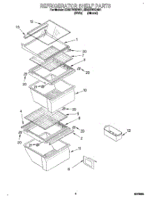 03 - Refrigerator Shelf parts for Whirlpool Refrigerator ED22TWXDW01 from AppliancePartsPros.com