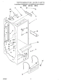 02 - Refrigerator Liner parts for Kitchenaid Refrigerator KSUP25QDAL01 from AppliancePartsPros.com