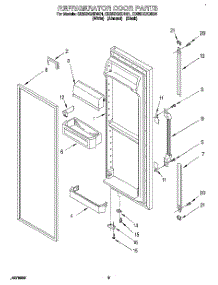 06 - Refrigerator Door parts for Whirlpool Refrigerator ED25DQXDN01 from AppliancePartsPros.com