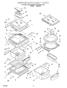 04 - Refrigerator Shelf parts for Whirlpool Refrigerator 4KSRS22QDA00 from AppliancePartsPros.com