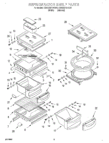 04 - Refrigerator Shelf parts for Kitchenaid Refrigerator KSRS25FDAL00 from AppliancePartsPros.com