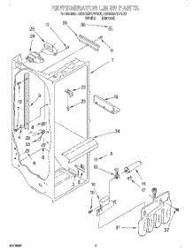 02 - Refrigerator Liner parts for Kitchenaid Refrigerator KSRS25FDWH00 from AppliancePartsPros.com