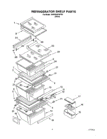 03 - Refrigerator Shelf parts for Whirlpool Refrigerator 3XARG497WP00 from AppliancePartsPros.com
