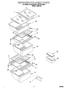 03 - Refrigerator Shelf parts for Whirlpool Refrigerator ED22PQXDN01 from AppliancePartsPros.com
