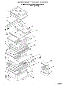 03 - Refrigerator Shelf parts for Whirlpool Refrigerator 3ED22DQXDW00 from AppliancePartsPros.com