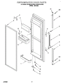 07 - Refrigerator Door parts for Whirlpool Refrigerator 3ED22DQXDW00 from AppliancePartsPros.com