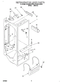 02 - Refrigerator Liner parts for Whirlpool Refrigerator 3ED25DQXDN00 from AppliancePartsPros.com