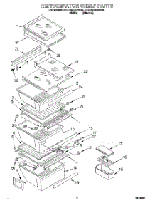 03 - Refrigerator Shelf parts for Whirlpool Refrigerator 4YED25DQDW00 from AppliancePartsPros.com