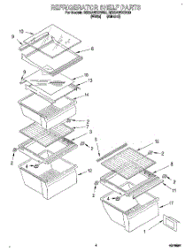 03 - Refrigerator Shelf parts for Roper Refrigerator RS22AWXEN00 from AppliancePartsPros.com