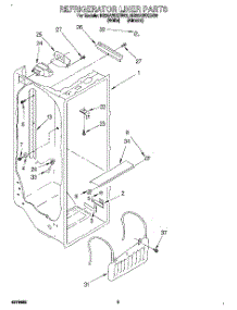 02 - Refrigerator Liner parts for Roper Refrigerator RS25AWXEW00 from AppliancePartsPros.com