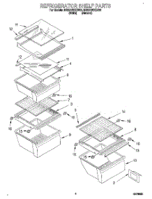 03 - Refrigerator Shelf parts for Roper Refrigerator RS25AWXEW00 from AppliancePartsPros.com