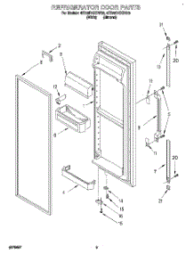 06 - Refrigerator Door parts for Whirlpool Refrigerator 4ED25DQXDN00 from AppliancePartsPros.com