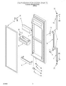07 - Refrigerator Door parts for Whirlpool Refrigerator 6ED22DQXDW00 from AppliancePartsPros.com