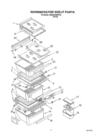 03 - Refrigerator Shelf parts for Whirlpool Refrigerator 3XARG498WP00 from AppliancePartsPros.com