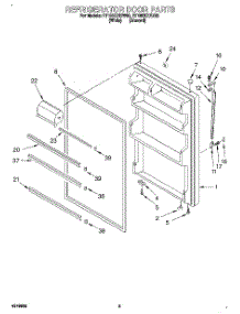 04 - Refrigerator Door parts for Roper Refrigerator RT18DKXEW00 from AppliancePartsPros.com