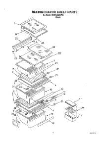 03 - Refrigerator Shelf parts for Whirlpool Refrigerator 3XARG499WP00 from AppliancePartsPros.com
