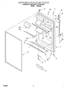 04 - Refrigerator Door parts for Whirlpool Refrigerator ET18HTXDN01 from AppliancePartsPros.com