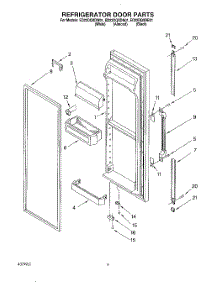 07 - Refrigerator Door parts for Whirlpool Refrigerator ED22DQXDN01 from AppliancePartsPros.com
