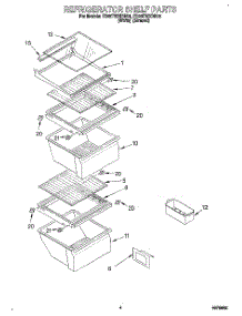 03 - Refrigerator Shelf parts for Whirlpool Refrigerator ED25TWXDW01 from AppliancePartsPros.com