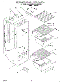 02 - Refrigerator Liner parts for Roper Refrigerator RS20DKXDW01 from AppliancePartsPros.com