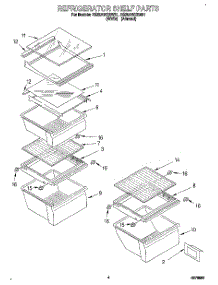 03 - Refrigerator Shelf parts for Roper Refrigerator RS25AWXEN01 from AppliancePartsPros.com