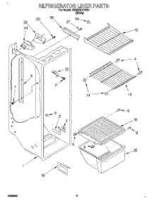 02 - Refrigerator Liner parts for Roper Refrigerator RS20EKXDW01 from AppliancePartsPros.com