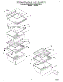 03 - Refrigerator Shelf parts for Roper Refrigerator RS22AWXEW01 from AppliancePartsPros.com