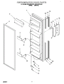 06 - Refrigerator Door parts for Roper Refrigerator RS22AWXEW01 from AppliancePartsPros.com