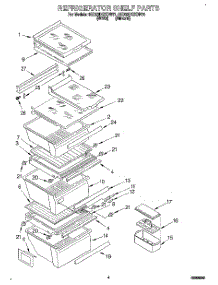 03 - Refrigerator Shelf parts for Whirlpool Refrigerator 8ED22DQXDN01 from AppliancePartsPros.com