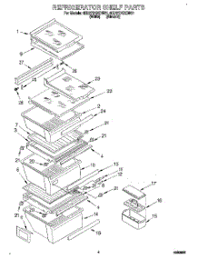 03 - Refrigerator Shelf parts for Whirlpool Refrigerator 8ED27DQXDN01 from AppliancePartsPros.com