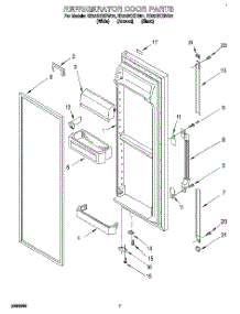 06 - Refrigerator Door parts for Whirlpool Refrigerator ED22DKXDB01 from AppliancePartsPros.com