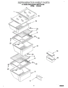 03 - Refrigerator Shelf parts for Whirlpool Refrigerator ED22PSXDN02 from AppliancePartsPros.com