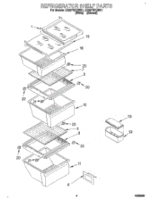 03 - Refrigerator Shelf parts for Whirlpool Refrigerator ED22PWXDN01 from AppliancePartsPros.com