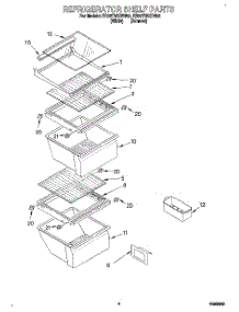 03 - Refrigerator Shelf parts for Whirlpool Refrigerator ED22TWXDN02 from AppliancePartsPros.com