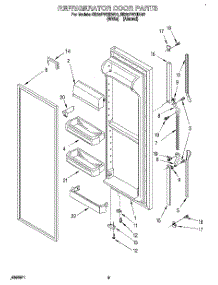 06 - Refrigerator Door parts for Whirlpool Refrigerator ED25PWXDN01 from AppliancePartsPros.com