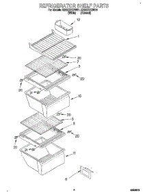 03 - Refrigerator Shelf parts for Whirlpool Refrigerator ED22ZRXDN01 from AppliancePartsPros.com