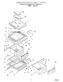 03 - Refrigerator Shelf parts for Kitchenaid Refrigerator KSRP22KDWH01 from AppliancePartsPros.com