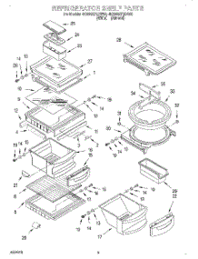 04 - Refrigerator Shelf parts for Whirlpool Refrigerator 4KSRS27QDW00 from AppliancePartsPros.com