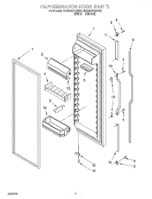 07 - Refrigerator Door parts for Whirlpool Refrigerator 4KSRS27QDW00 from AppliancePartsPros.com
