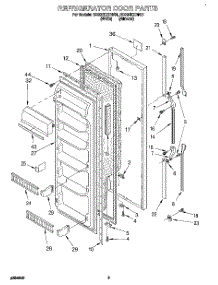 06 - Refrigerator Door parts for Whirlpool Refrigerator ED20ZKXDW01 from AppliancePartsPros.com