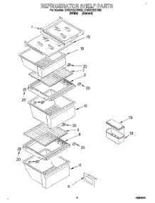 03 - Refrigerator Shelf parts for Whirlpool Refrigerator ED22PQXDW02 from AppliancePartsPros.com