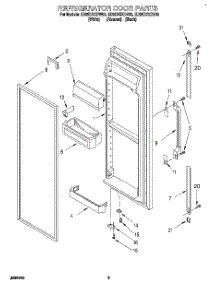 06 - Refrigerator Door parts for Whirlpool Refrigerator ED25DSXDN03 from AppliancePartsPros.com