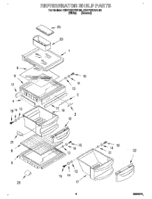 03 - Refrigerator Shelf parts for Kitchenaid Refrigerator KSRP22KDWH02 from AppliancePartsPros.com