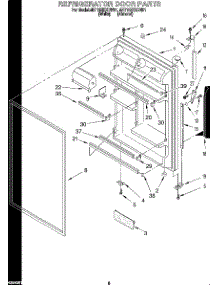 04 - Refrigerator Door parts for Whirlpool Refrigerator 4ET18ZKXDW01 from AppliancePartsPros.com