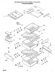 07 - Refrigerator Shelf parts for Kitchenaid Refrigerator KSSS42QDW02 from AppliancePartsPros.com