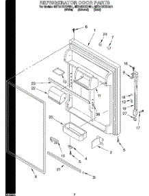 04 - Refrigerator Door parts for Whirlpool Refrigerator 8ET21DKXDN01 from AppliancePartsPros.com