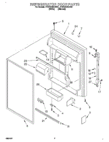 04 - Refrigerator Door parts for Whirlpool Refrigerator 4YET21DKDN01 from AppliancePartsPros.com